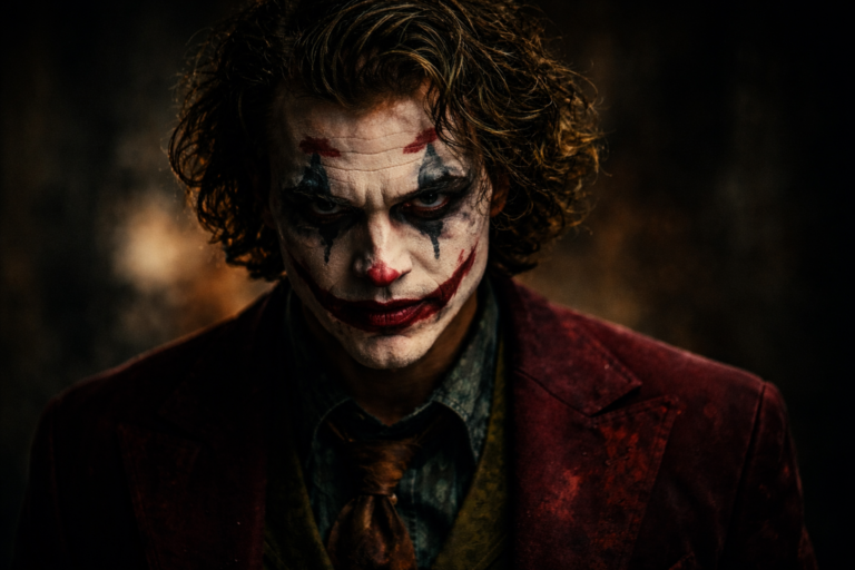 Payaso siniestro en primer plano